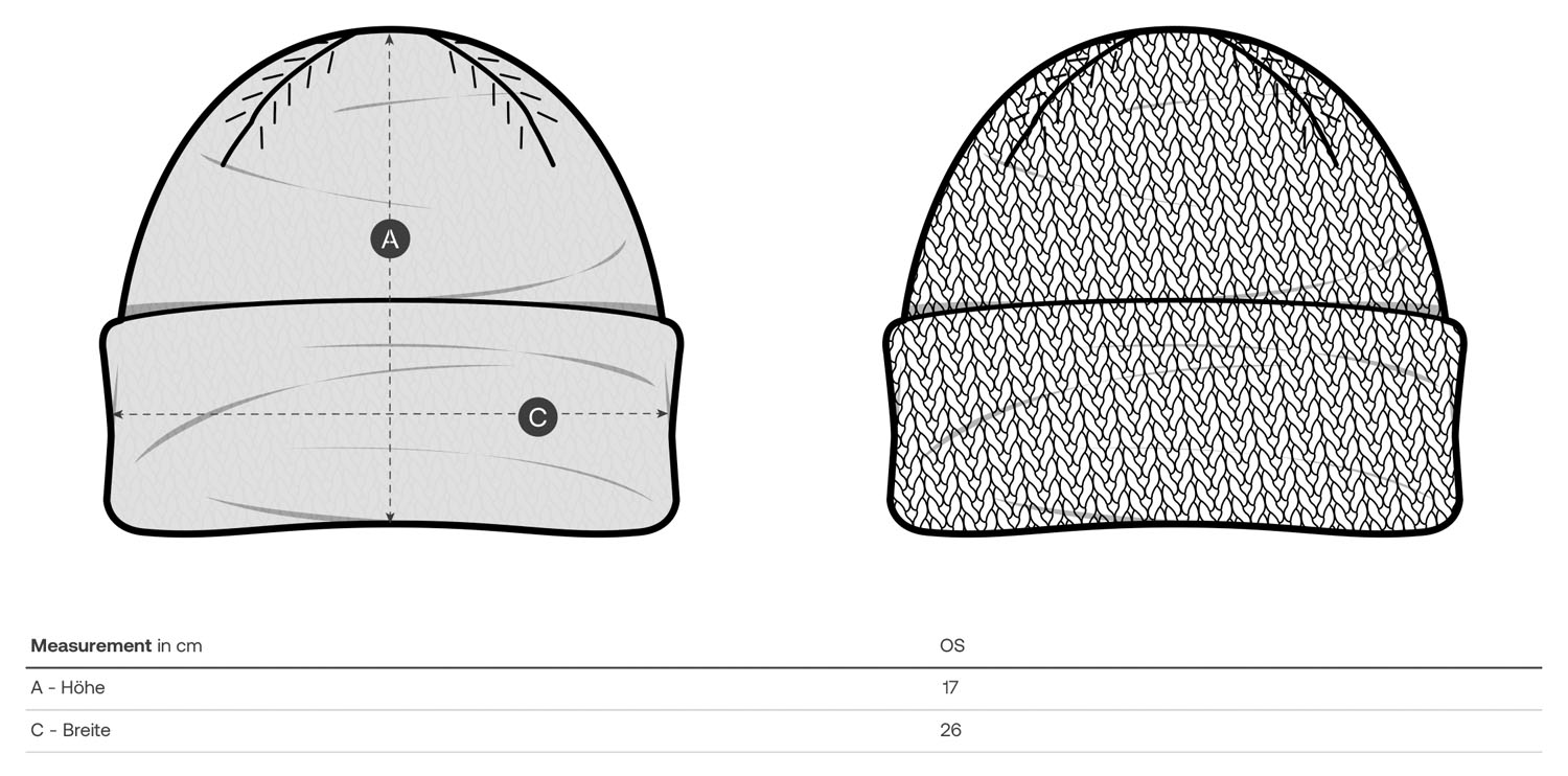 Stanley/Stella Beanie Fisherman Beanie 2.0 - Größentabelle / Sizechart