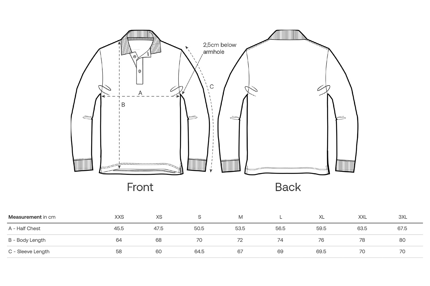 Stanley/Stella Longsleeve Prepster 2.0 Long Sleeve - Größentabelle / Sizechart