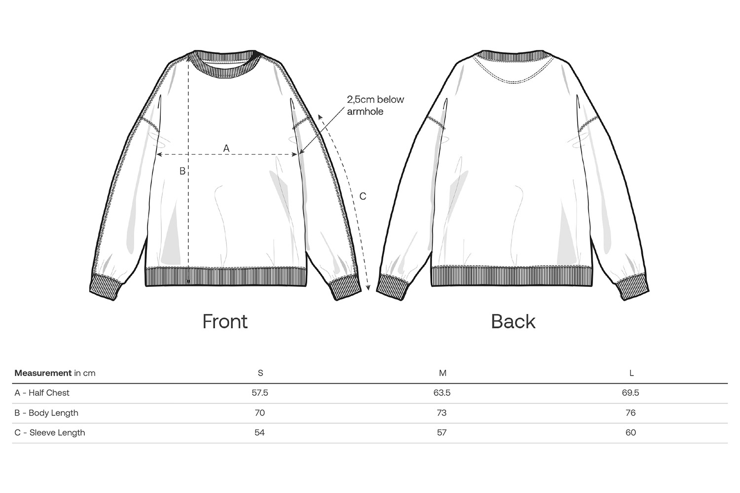 Stanley/Stella Sweatshirt Stella Paloma - Größentabelle / Sizechart