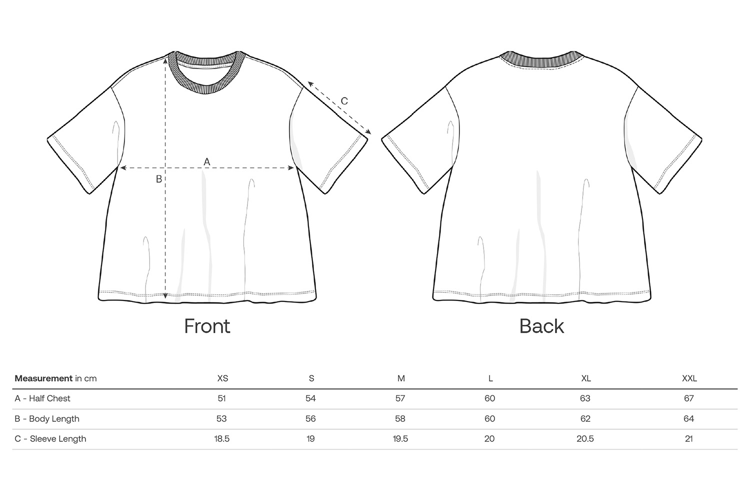 Stanley/Stella T-Shirt Stella Nova - Größentabelle / Sizechart