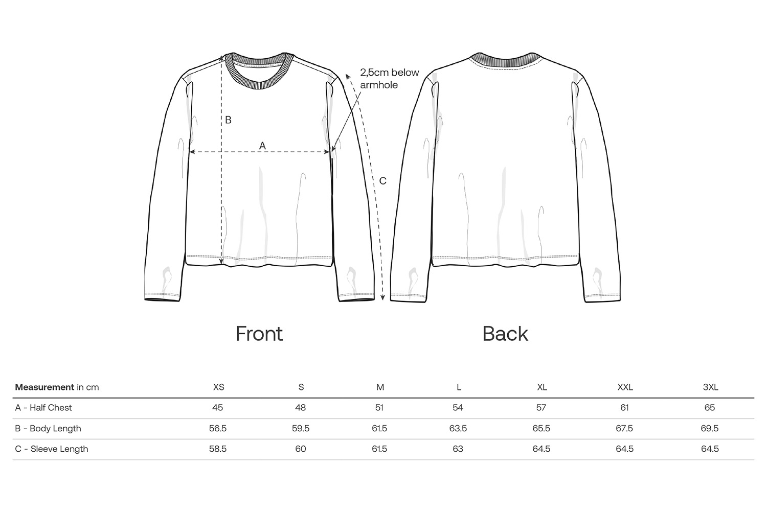 Stanley/Stella Longsleeve Stella Muser Long Sleeve - Größentabelle / Sizechart