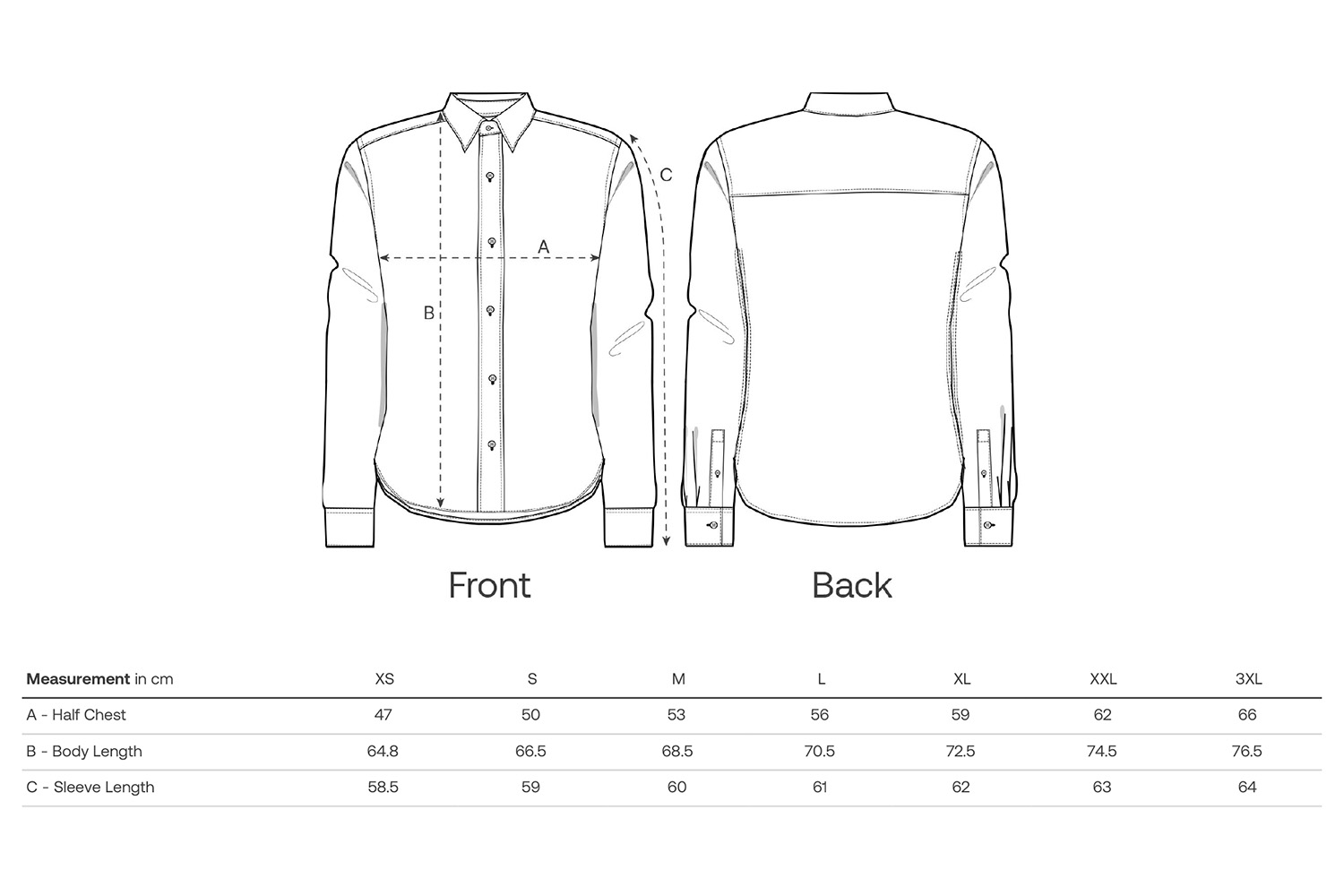 Stanley/Stella Jeanshemd Stella Denim Shirt - Größentabelle / Sizechart
